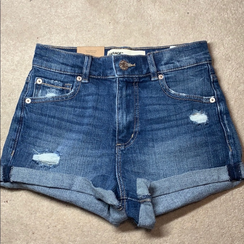 High waisted denim shorts